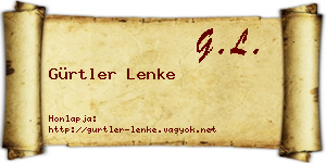 Gürtler Lenke névjegykártya